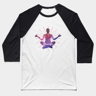 Namaste Meditation Universe Baseball T-Shirt